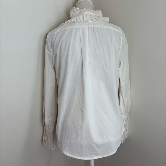 Alex Mill Aurora White Ruffled Button Down Blouse Size Small - Picture 6 of 8